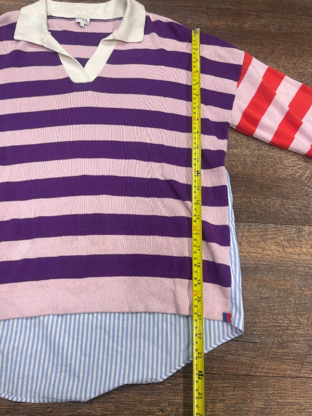 KULE The Joey Colorblock Stripe Rugby Top Small - Picture 5 of 8